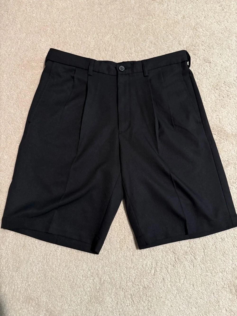Men's Black Flat-Front Dress Golf Shorts